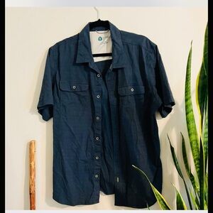 Sierra Designs Short Sleeve Button Up Shirt Men’s Navy‎ Blue, XL